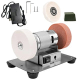 Mini Bench Grinder with 3 Wheels, Electric Multi-Purpose Grinding Machine for Metal, Wood, Knife Making, Jewelry Buffing, 6.3 x