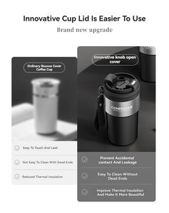 Coffee Cup Cold And Hot Insulated With Filter Chamber Office And Leisure Stainless Steel Cup  Ice Cubes Hold