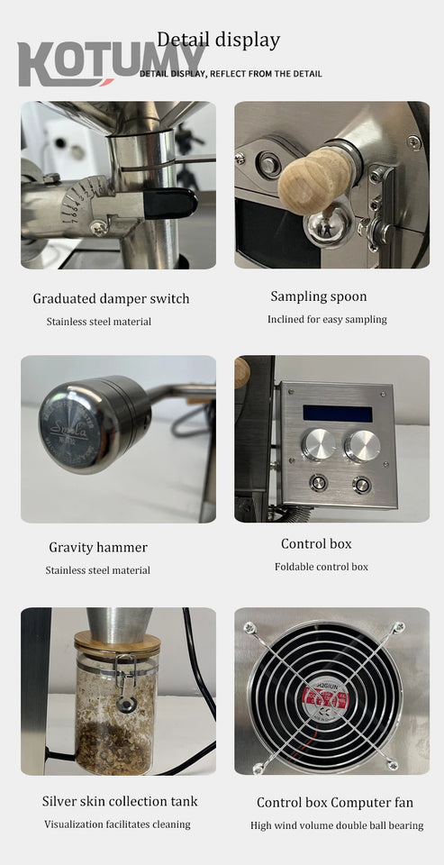 220V Coffee Beans Baking Machine Coffee Bean Roaster Household Commercial Coffee Equipment