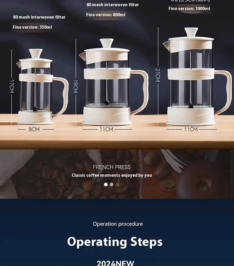 GIANXI Hand Press Coffee Maker Multi-function Filter Coffee Maker Home Brewing Coffee Maker Tea Filter Cold Brew Pot