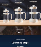 GIANXI Hand Press Coffee Maker Multi-function Filter Coffee Maker Home Brewing Coffee Maker Tea Filter Cold Brew Pot