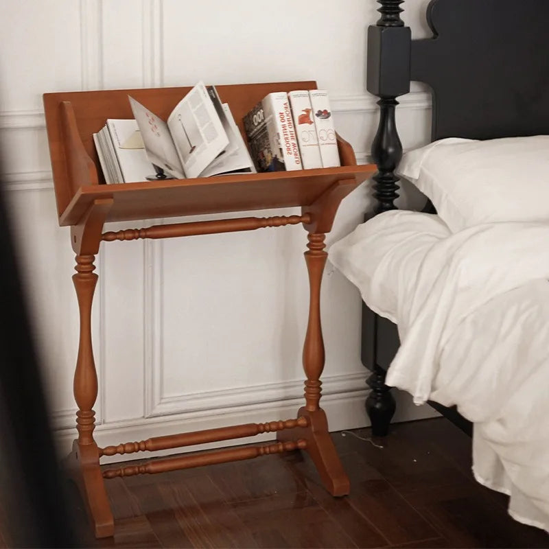 Solid Wood Art Shelf Display Stand Living Room Floor Display Rack Magazine Rack Organizer Small Bookcase Room Wooden Furniture