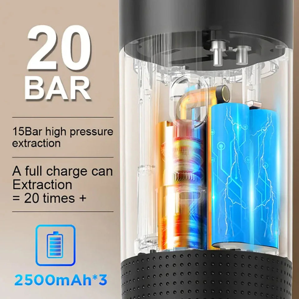 Portable 3-In-1 Coffee Machine Hot And Cold Water Manual Espresso Machine Compatible With Capsules And Powders Of All Sizes