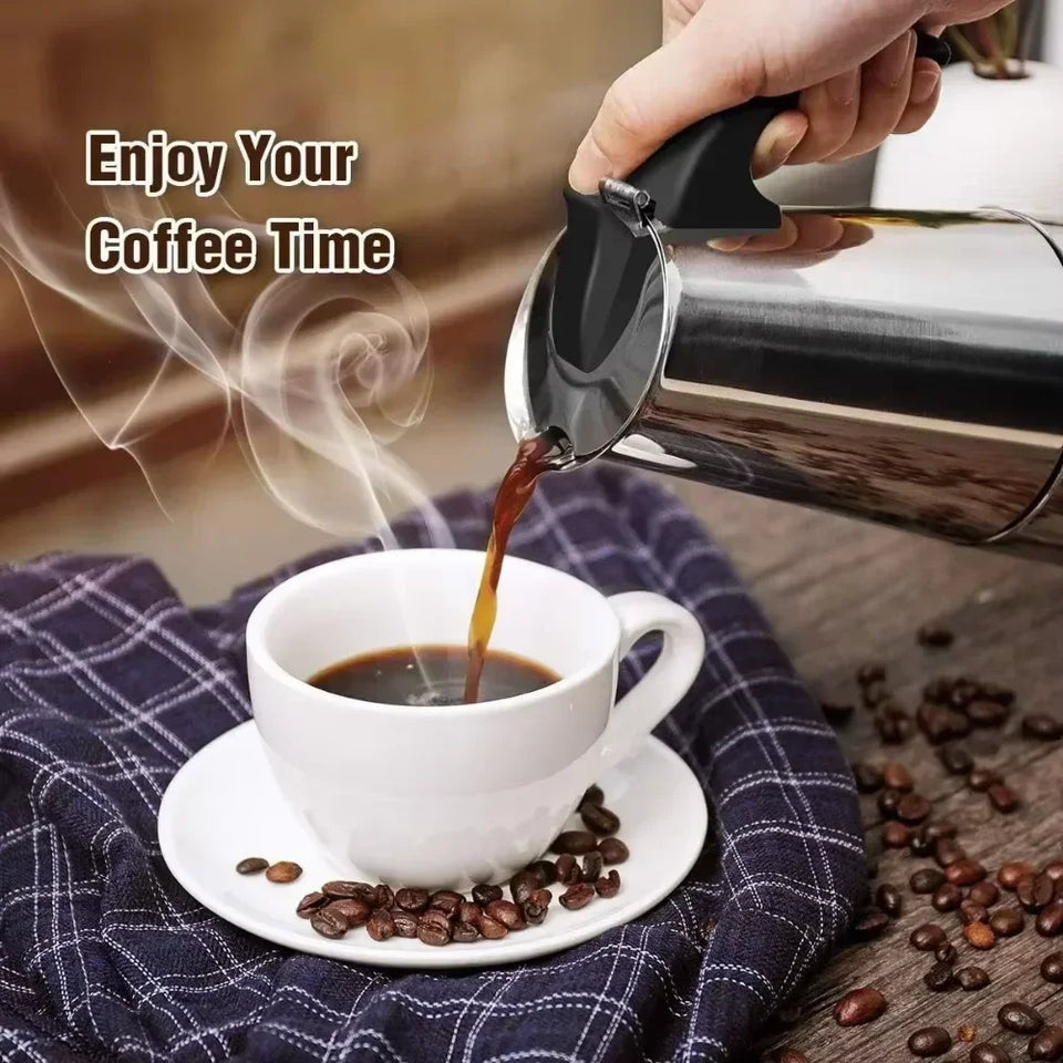 Coffee Maker Moka Pot 50ml-600ml Stainless Steel Cafe Percolator Maker, Italian Coffee Machine Fit Induction Cookers Coffeeware