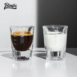 Bincoo Espresso Measuring Cup, Glass Espresso Extraction Cup, Ounce with Scale, Small Milk Cup, Milk Can, Coffee Cup, 50ml