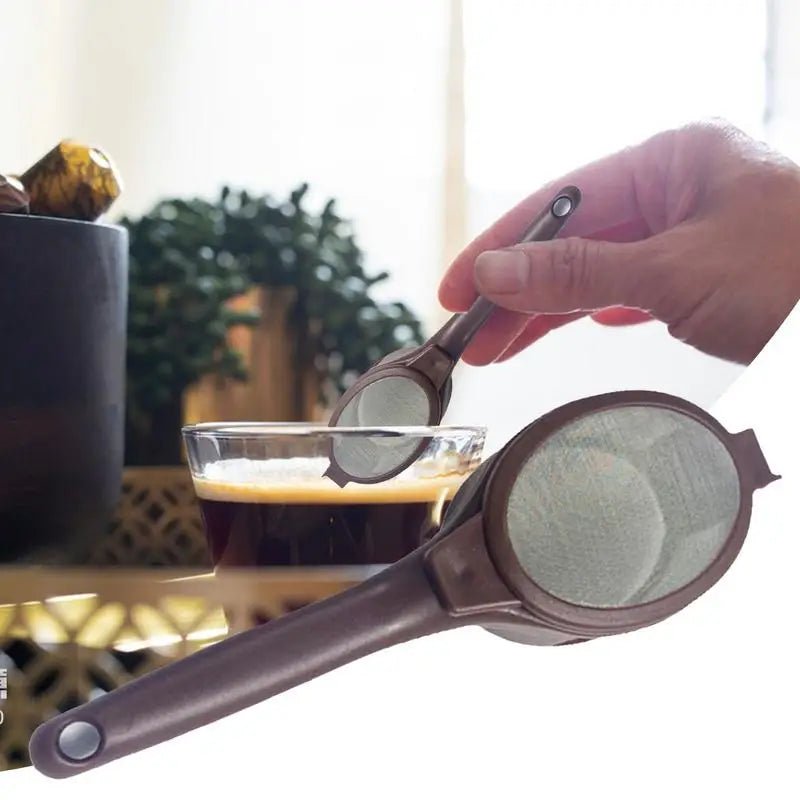 Coffee Powder Filter Spoon Household Tea Strainer Infuser Portable Fine Mesh Filter With Ergonomic Handle For Coffee Tea Juicing
