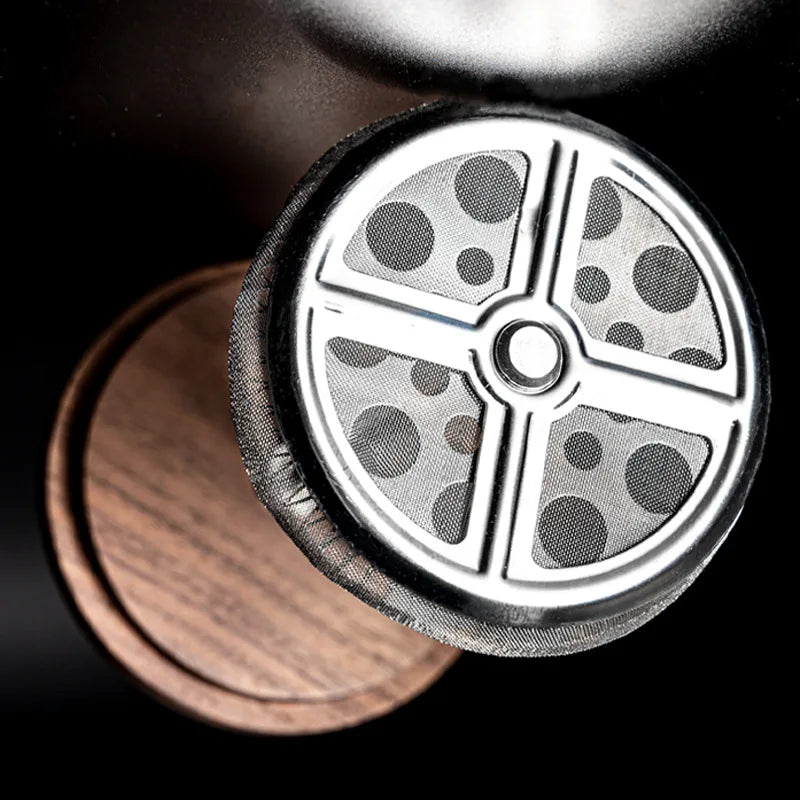 Coffee Pot French Press Coffee Maker Black Walnut Tea Brewer High Borosilicate Glass Coffee Pot  Coffee Accessories