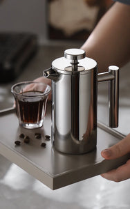 BINCOO 350ml/800ml/1000ml Coffee Maker Pot French Press Coffee Maker Stainless Steel Double Walled Insulated Coffee Maker Pot