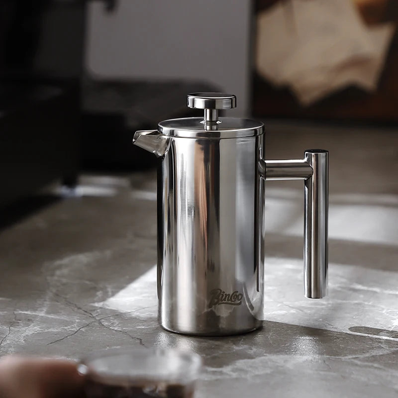 BINCOO 350ml/800ml/1000ml Coffee Maker Pot French Press Coffee Maker Stainless Steel Double Walled Insulated Coffee Maker Pot