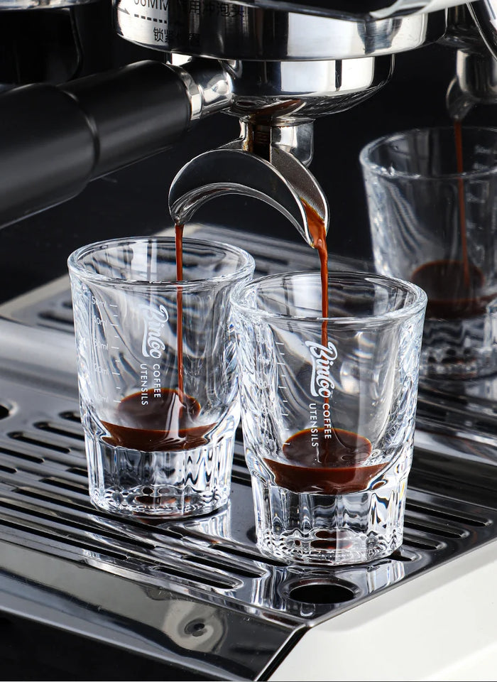 Bincoo Espresso Measuring Cup, Glass Espresso Extraction Cup, Ounce with Scale, Small Milk Cup, Milk Can, Coffee Cup, 50ml