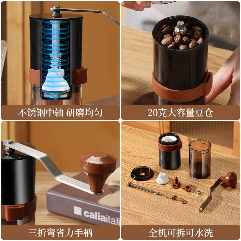 Bearing Adjustable Coffeebe Manual Coffee Grinder Ceramic Grinding Core Professional Double Hand Crank Coffee Grinder CoffeeBean