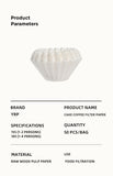 Coffee Filter Papers 50 Sheets 1-2Cups 3-4Cups Paper Filter #155  #185 Pour Over Coffee Dripper & Wave Dripper Barista Tools