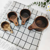 Wooden Measuring Cups And Spoons Set Farmhouse Wooden Coffee Scoop Coffee Beans Sugar Salt Seasoning Scoop Honey Measuring