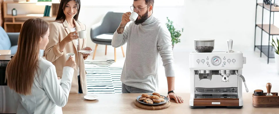 Coffee and Espresso Maker Combo All in One Coffee Machine, 20 Bar Cafe Espresso Machine with Milk Frother for Latte Cappuccino