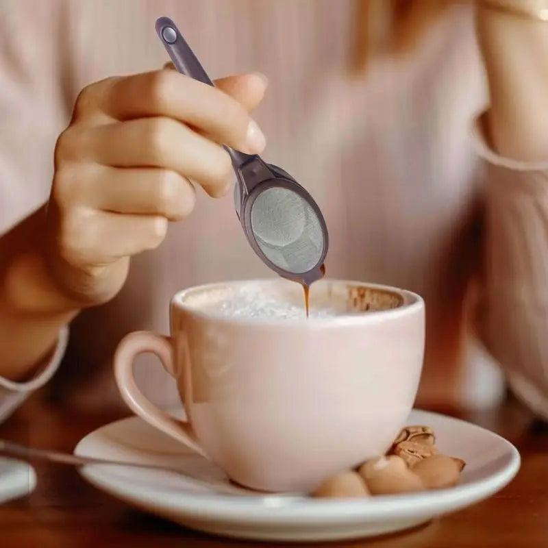 Coffee Powder Filter Spoon Household Tea Strainer Infuser Portable Fine Mesh Filter With Ergonomic Handle For Coffee Tea Juicing