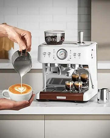 Coffee and Espresso Maker Combo All in One Coffee Machine, 20 Bar Cafe Espresso Machine with Milk Frother for Latte Cappuccino
