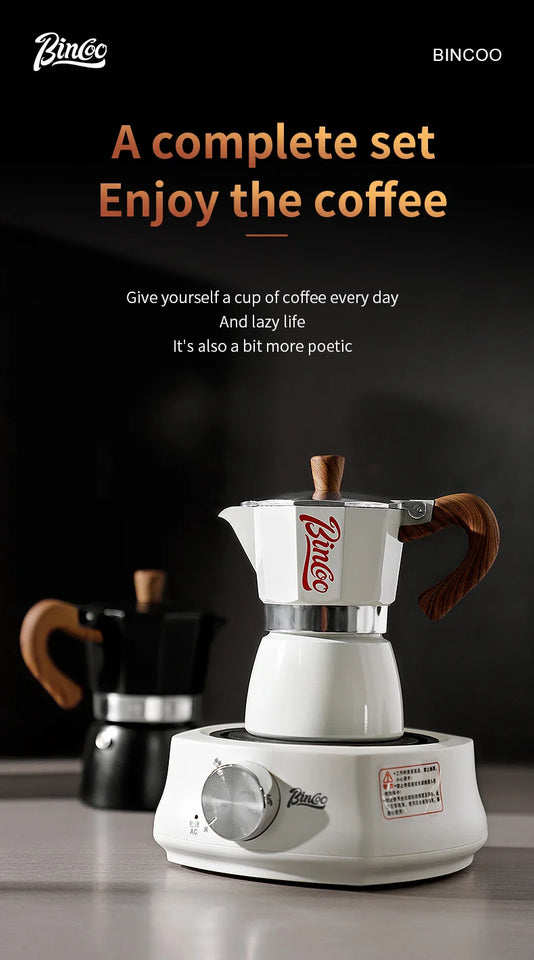 Bincoo Single Valve Coffee Moka Pot Espresso Machine Brewed Coffee Italian Home Outdoor Kitchen Utensils Barista Accessories