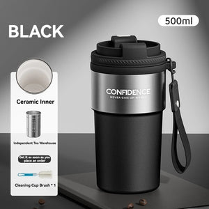 Coffee Cup Cold And Hot Insulated With Filter Chamber Office And Leisure Stainless Steel Cup  Ice Cubes Hold