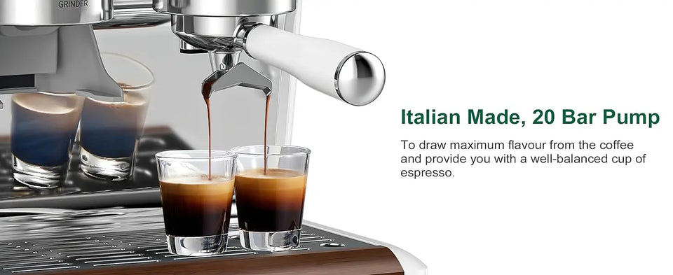 Coffee and Espresso Maker Combo All in One Coffee Machine, 20 Bar Cafe Espresso Machine with Milk Frother for Latte Cappuccino