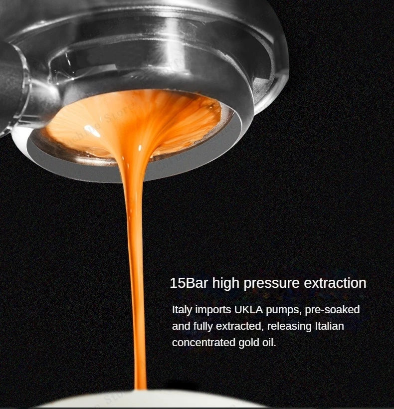 Integrated Grinder Coffee Machine Commercial Semi-automatic Espresso Machine Steam Milk Frother Multi-function Coffee Machine