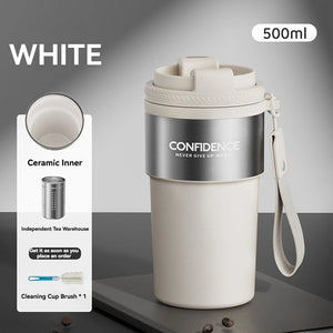Coffee Cup Cold And Hot Insulated With Filter Chamber Office And Leisure Stainless Steel Cup  Ice Cubes Hold