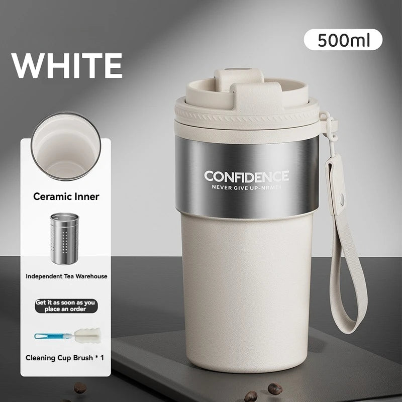 Coffee Cup Cold And Hot Insulated With Filter Chamber Office And Leisure Stainless Steel Cup  Ice Cubes Hold