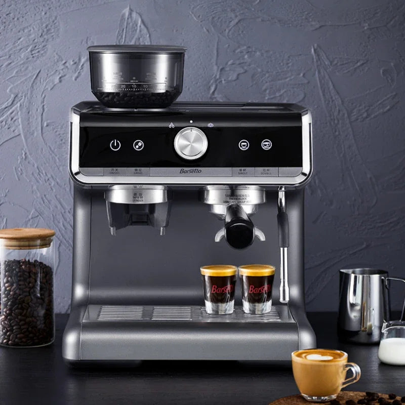Integrated Grinder Coffee Machine Commercial Semi-automatic Espresso Machine Steam Milk Frother Multi-function Coffee Machine