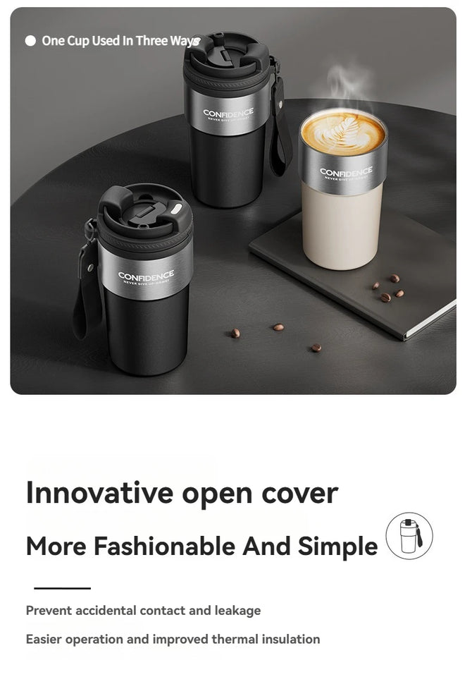Coffee Cup Cold And Hot Insulated With Filter Chamber Office And Leisure Stainless Steel Cup  Ice Cubes Hold