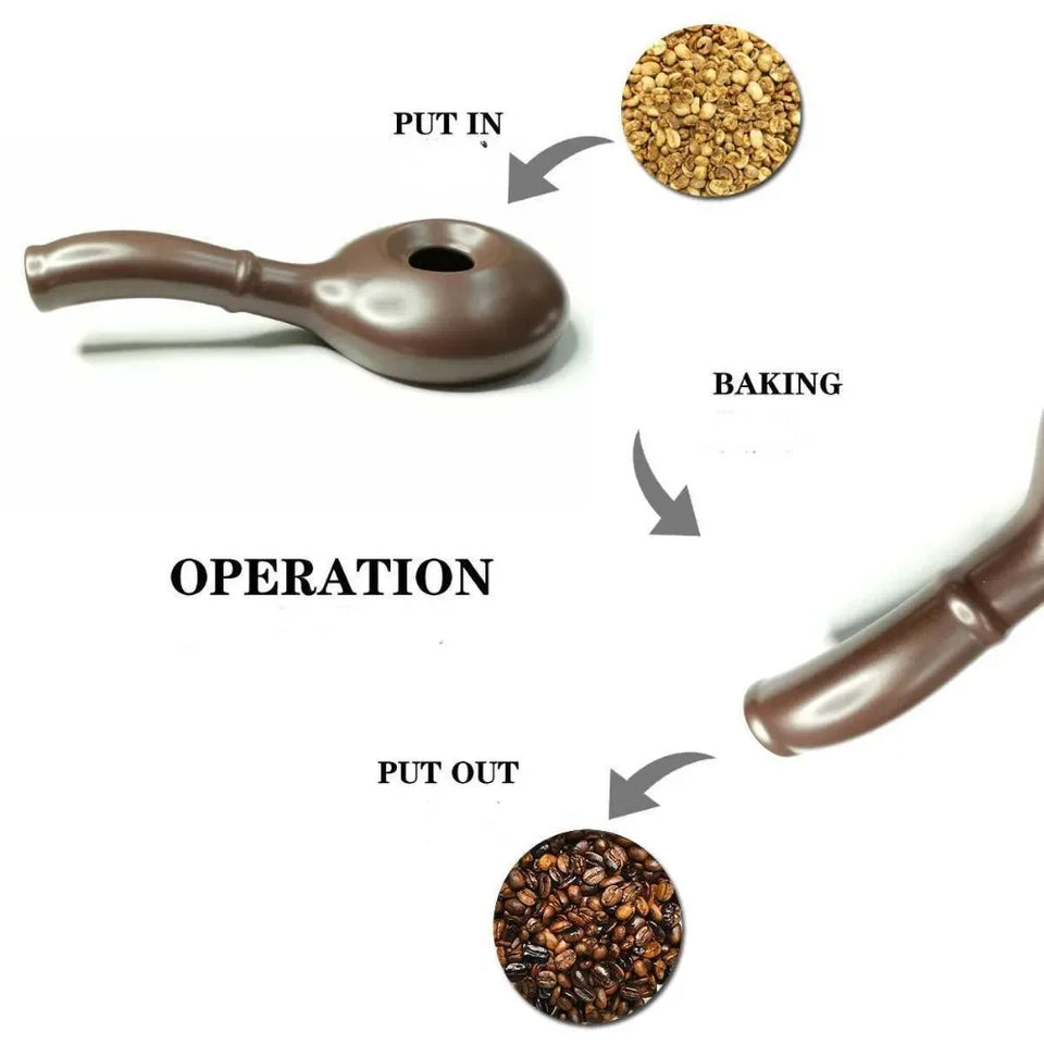 1pc Ceramic Coffee Roaster Home Roasting Pot Hand Crank Bean Roaster Free Coffee Raw Beans