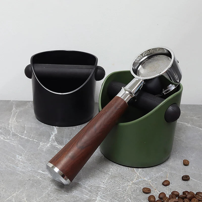 Coffee Knock Box For Grind Waste Grounds Dump Bin Anti-slip Pads Shock-Absorbent With Removable Bar Espresso Maker Barista Tools