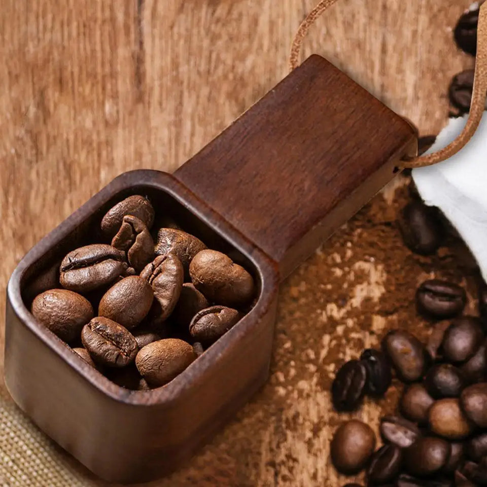 Coffee Spoons Coffee Measuring Scoop for Ground Beans Tea Sugar Delicate Wooden Handle Home Barista Accessories