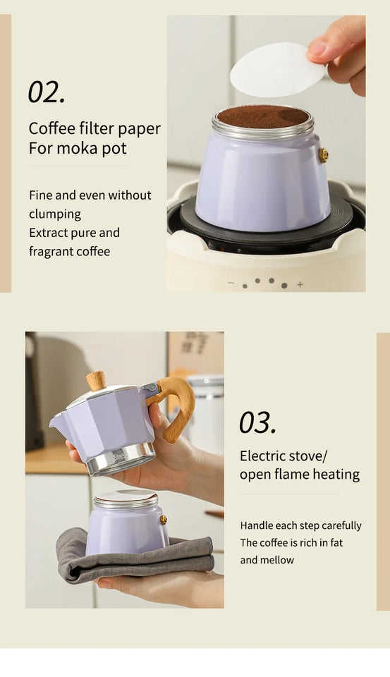 Coffee Moka pot 150ml Classic Italian Espresso Maker Extraction Hand Brewing coffee Pot Barista Coffee Machine Coffee Utensil