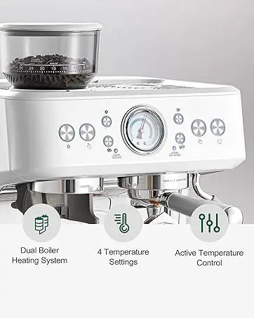 Coffee and Espresso Maker Combo All in One Coffee Machine, 20 Bar Cafe Espresso Machine with Milk Frother for Latte Cappuccino