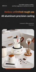 Bincoo Single Valve Coffee Moka Pot Espresso Machine Brewed Coffee Italian Home Outdoor Kitchen Utensils Barista Accessories