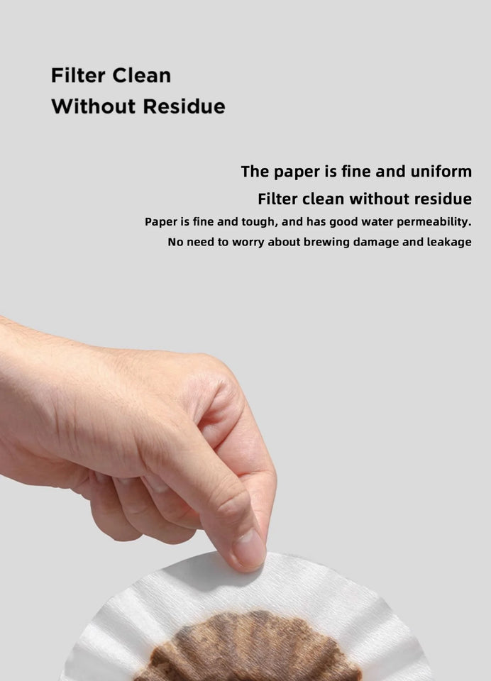 Coffee Filter Papers 50 Sheets 1-2Cups 3-4Cups Paper Filter #155  #185 Pour Over Coffee Dripper & Wave Dripper Barista Tools