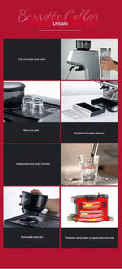 Integrated Grinder Coffee Machine Commercial Semi-automatic Espresso Machine Steam Milk Frother Multi-function Coffee Machine