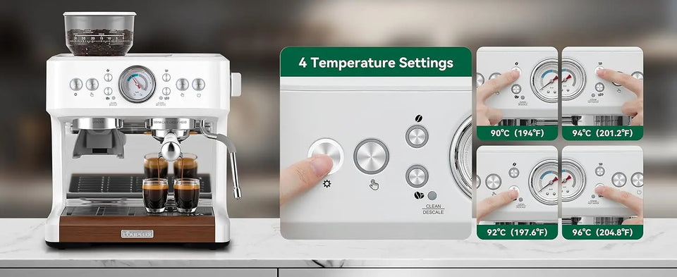 Coffee and Espresso Maker Combo All in One Coffee Machine, 20 Bar Cafe Espresso Machine with Milk Frother for Latte Cappuccino