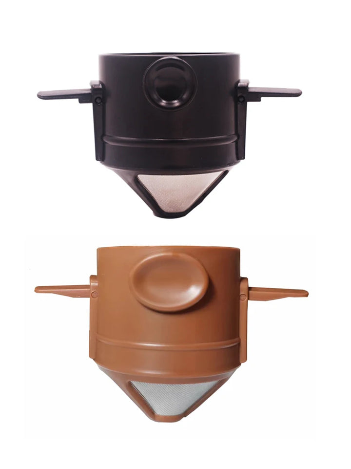 Coffee Powder Filter Cup Portable Foldable Hand Brewing Double-Layer Stainless Steel Coffee Filter Food Grade Pp Restaurant Home