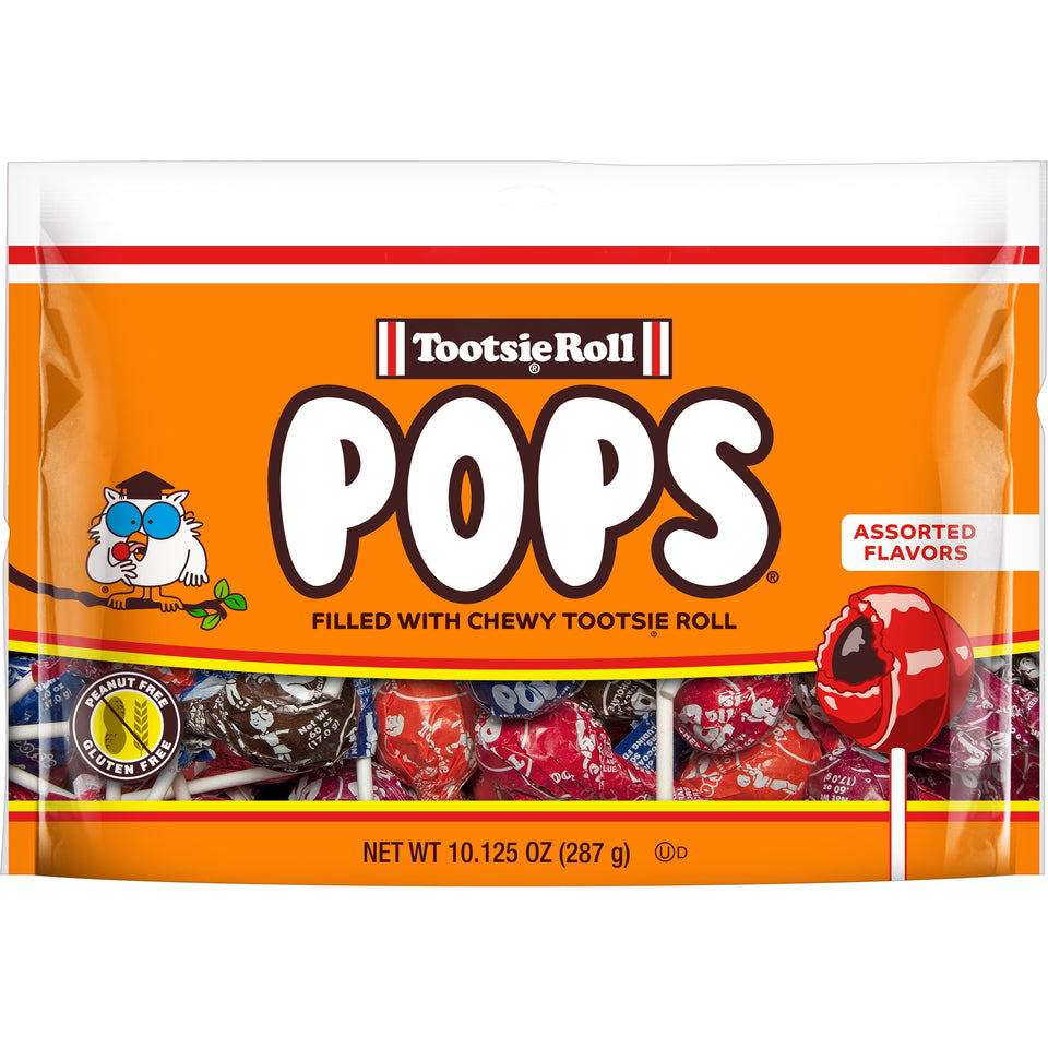 Tootsie Pops, Assorted Flavor Gluten Free and Peanut Free Lollipops, 10.125 Oz.