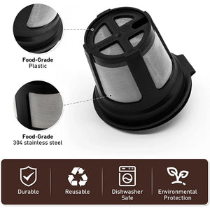 Reusable Coffee Filter for Ninja Dual Brew Coffee Maker, 2 Pack K Cup Reusable Coffee Pods and 2 Pack Coffee Maker Coffee Filters #4 Compatible for Ninja Dual Brew Coffee Maker Ninja - 4 Pack