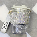 1pc Luxury Diamond-Encrusted Portable Water Bottle - Large Capacity, Perfect for Coffee & Beverages, Ideal for Kitchen & Dining