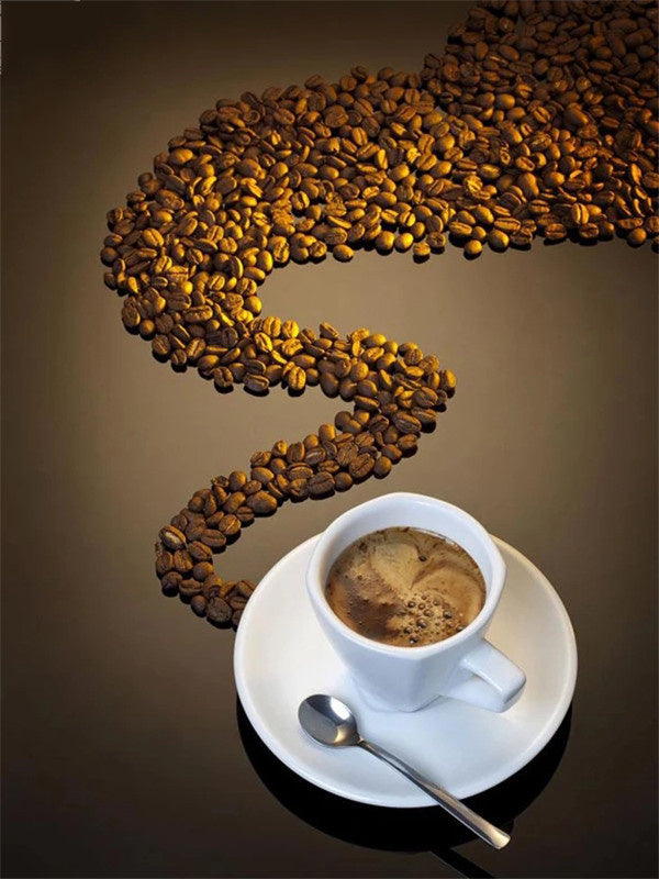 Diamond  Coffee Mosaic Landscape Painting