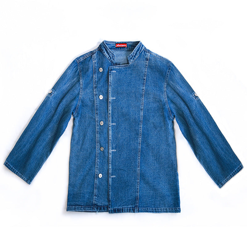 Western Restaurant Chef Overalls Short Sleeve Rear Kitchen Baking Printing Hotel