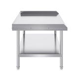 VEVOR Stainless Steel Work Table, 30 X 48 X 26 Inch Commercial Food Prep Worktable, 3-Sided Backsplash Heavy Duty Prep Worktable, Metal Work Table With Adjustable Height For Restaurant Home Hotel