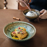 8-inch Deep Plates Stoneware Bamboo Hat Meal Bowl High-end Restaurant Tableware