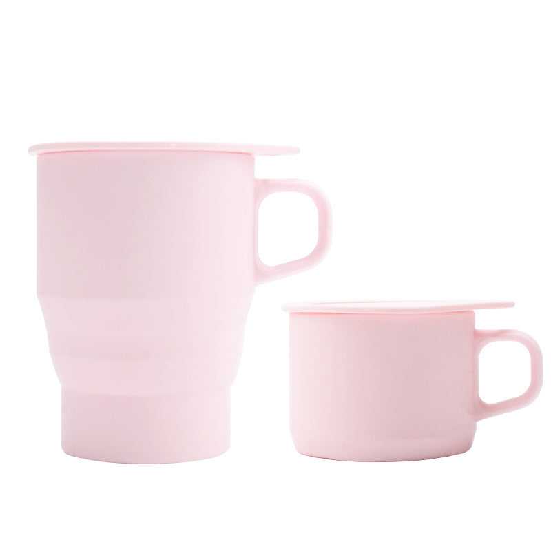 Creative Home Office Silicone Mug With Lid Folding Straw Coffee Cup Mug Custom Logo