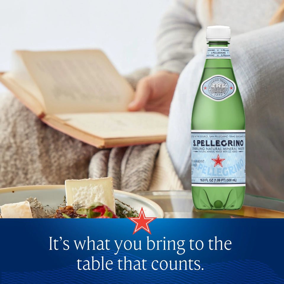 S.Pellegrino Sparkling Natural Mineral Water, 405.6 Fl Oz, Case of 24 Bottles
