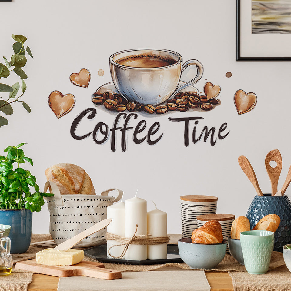 Love Coffee Bean Home Background Decorative Wall Sticker