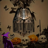 1pc, New Halloween Lace Decoration American Party Coffee Curtain Lampshade Bat Skull