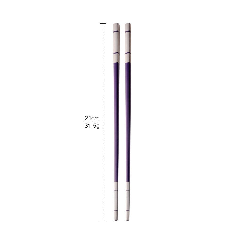 304 Stainless Steel Chopsticks Household Alloy Restaurant Color Laser Square-headed